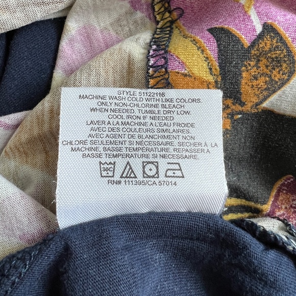 Tory Burch - Blue, Pink & Cream Floral Long Sleeve Shirt - Picture 8 of 9